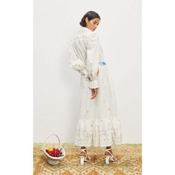 Alemais embroidered ruffled dress US 6 - Picture 2 of 10